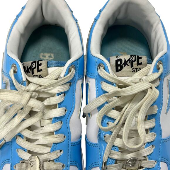 BAPE STA Icon #1 Ladies Sneakers Baby Blue Patent Leather Men\'s Size 8 Skater main image 5